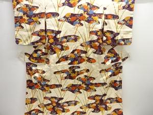 ヱ霞に菊牡丹模様刺繍付け下げ訪問着